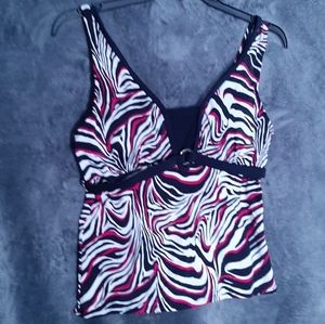 Women Contour Tank Bathing Suite Top Size 16